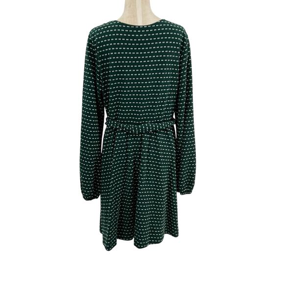 Anthropologie Maeve Malta Dress Wrap Long Sleeve Dot Print Green Size XL - Picture 8 of 13